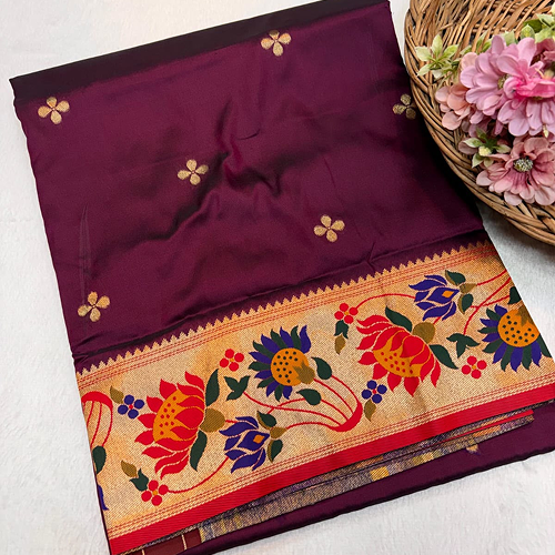 Lotus Brocade Saree - Image 2