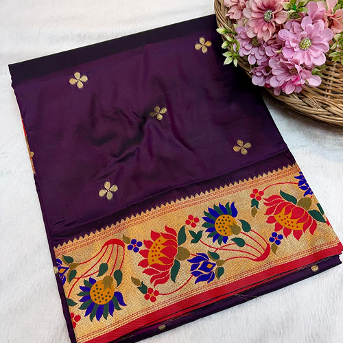 Lotus Brocade Saree - Image 9
