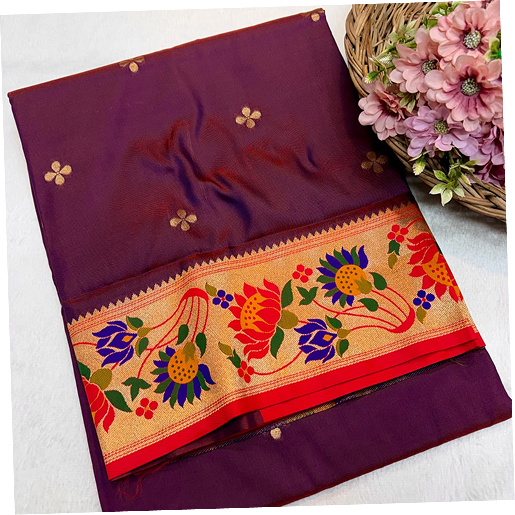Lotus Brocade Saree - Image 6